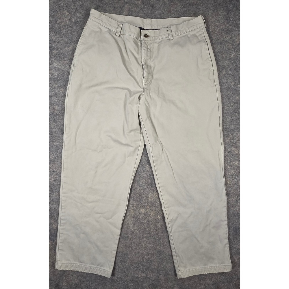 LL Bean Natural Fit Flannel Lined Chino Pants Khaki Tan 36x30 162385 Insulated
